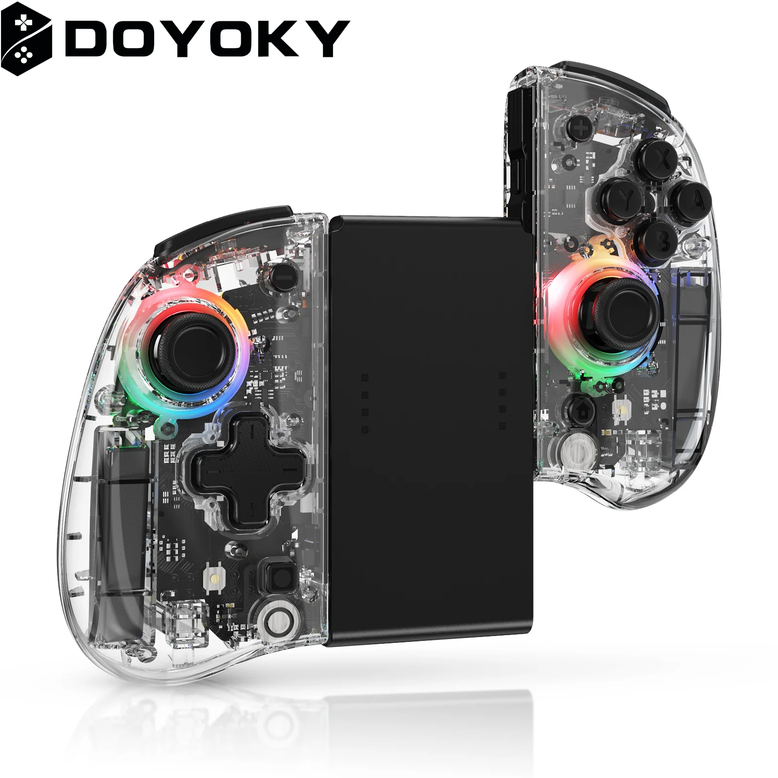 

DOYOKY RGB remote Gamepad for Nintendo Switch/OLED with Dual Vibration &Turbo Motion Control & Ergonomics 360°Precise Joystick