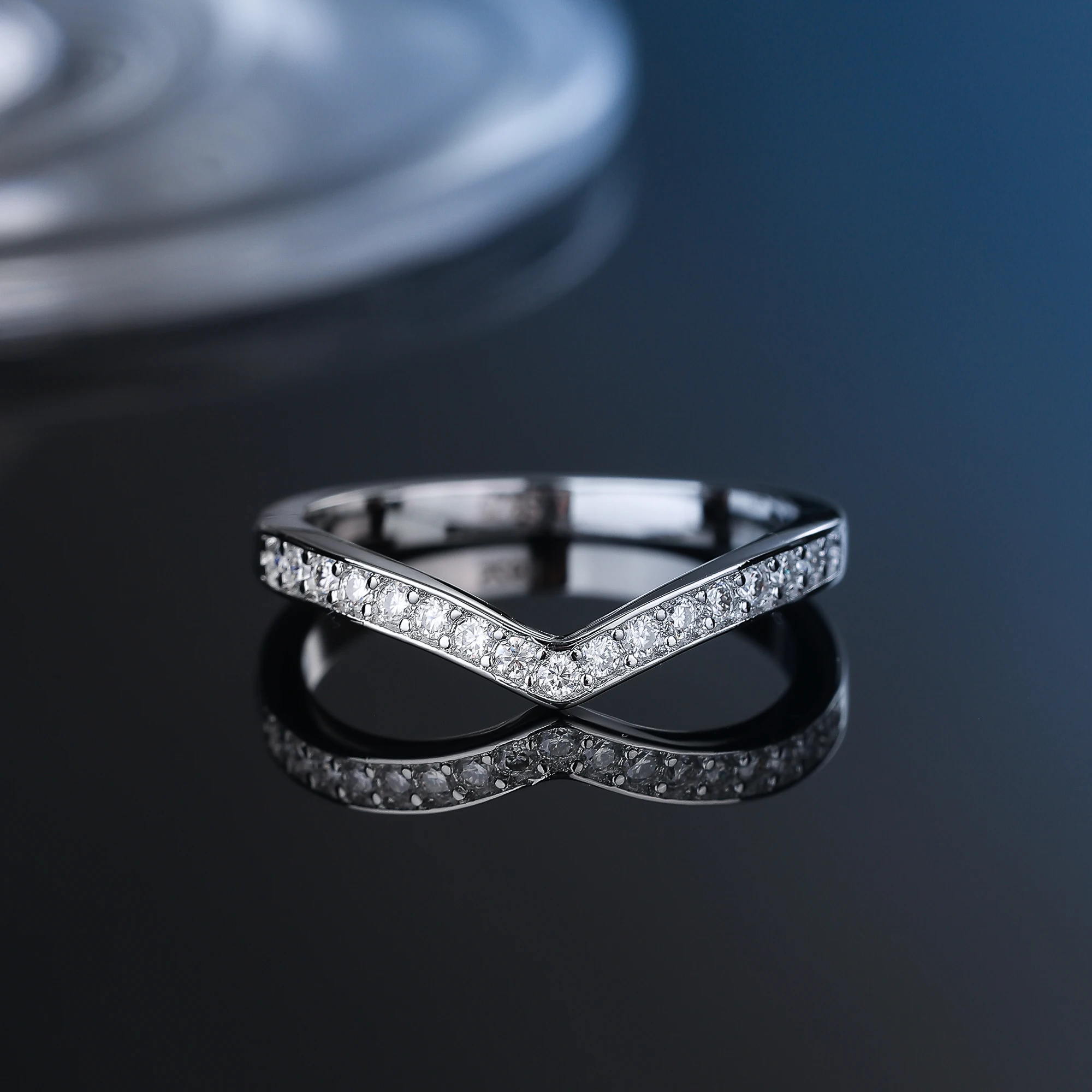 [Rabatt] Mit GRA D VVS1 Zertifikat Moissanit-Ring 18K Weißgold Plattiert S925 Sterling Silber Diamant-Eheringe für Frauen – Detail 6