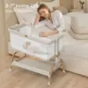 Baby Crib Headboard Shaker with Mattress and Soft Breathable Bed Sheet, Fully Mesh Side, 6 Adjustable Heights, 3 in 1 2