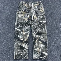 Yao888 Leaf Camouflage Functional Tactical Pants Pure Cotton Washed Streetwear Vintage Casual Oversize Trousers For Men 2