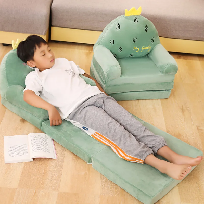MOMO Children Sofa Cute Cartoon Lazy Folding Small Sofa Bed Girl Princess Baby Toddler Dual-purpose Small Child Seat 4