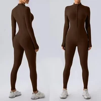 Warm Thin Fleece Jumpsuits Women's Tracksuit Winter One-Piece Sports Suit Black Fitness Jumpsuit Long Sleeves Workout Bodysuit - Image 4