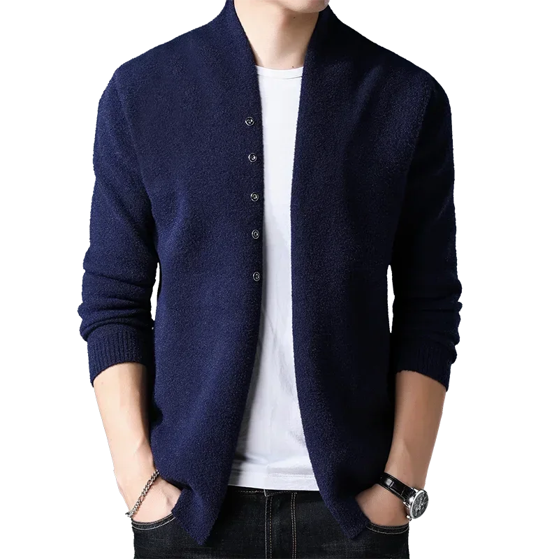 Abrigos Cárdigan de punto de gran tamaño para hombre Suéter de moda coreano de manga larga de color sólido para hombres Reseñas de jerséis estéticos Estilo de ropa