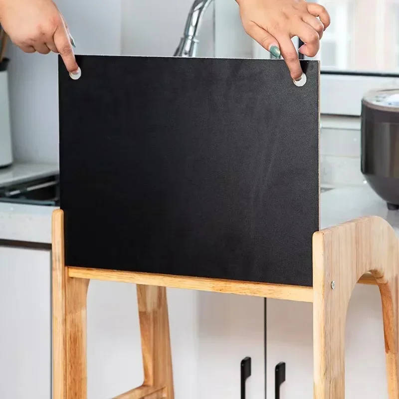 Kids Kitchen Step Stool with Safety Rail Chalkboard Folding Step Stool Learning Tower