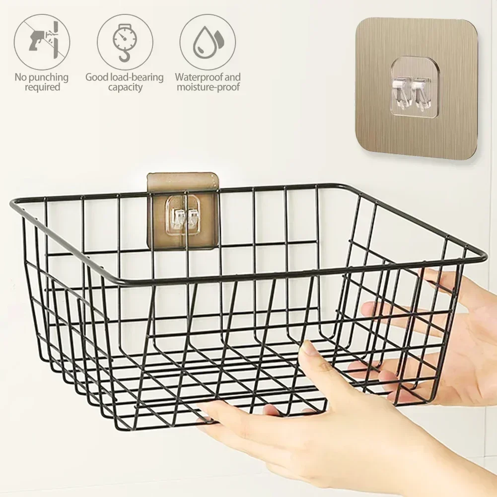 Seamless Adhesive Hooks Transparent Home Acrylic Strong Self Adhesive Hooks Bathroom Kitchen Claw Buckle Hanger Wall Hang Shelf