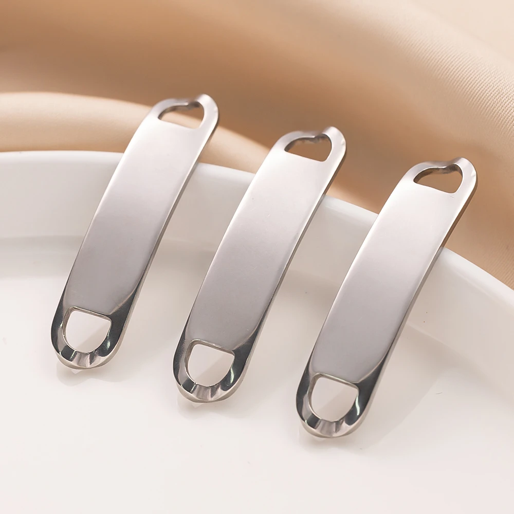20 Stück Edelstahl Blanko Rechteck Verbinder Tags für DIY Armbänder Halsketten Schmuckzubehör Zubehör Erkenntnisse – Detail 3