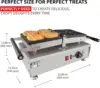 Waffle Maker Thick Swing Type 4 Pcs Professional Use Removable Plates with Nonstick Coating 110V 14"D x 23"W x 12"H 6
