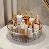 1/2 Layers Rotating Perfume Organizer For Dresser Light Luxury Skincare Cosmetic Organizer PET Bathroom Storage Tray 1