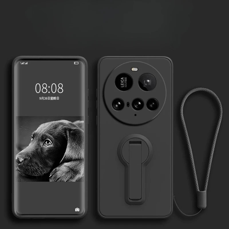 Soft Shockproof Liquid Silicone Lanyard Phone Case with Stand Function