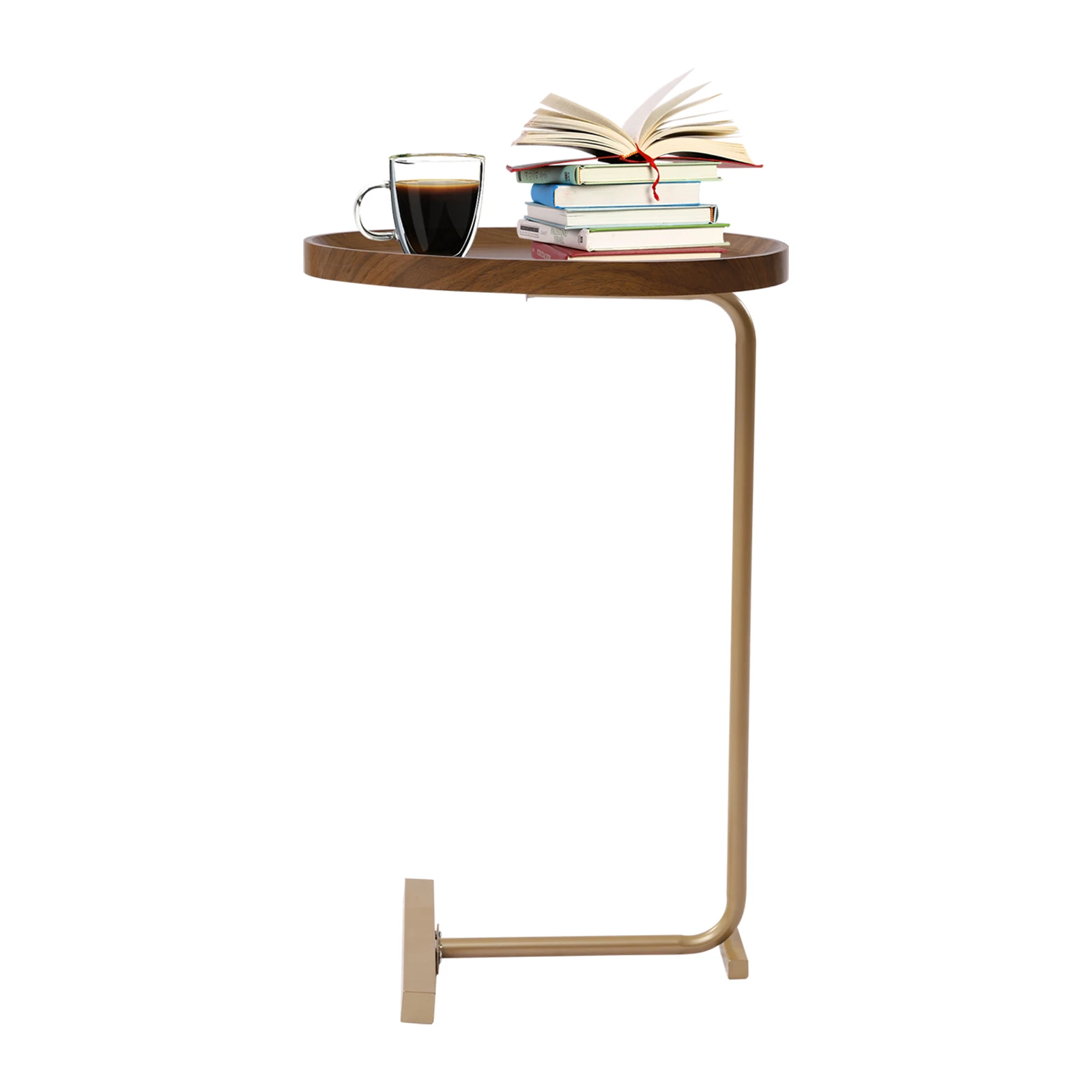 End Table Walnut Color Coffee Table Sofa Side Couch Snack Coffee Desk Laptop Desk PC Sofa