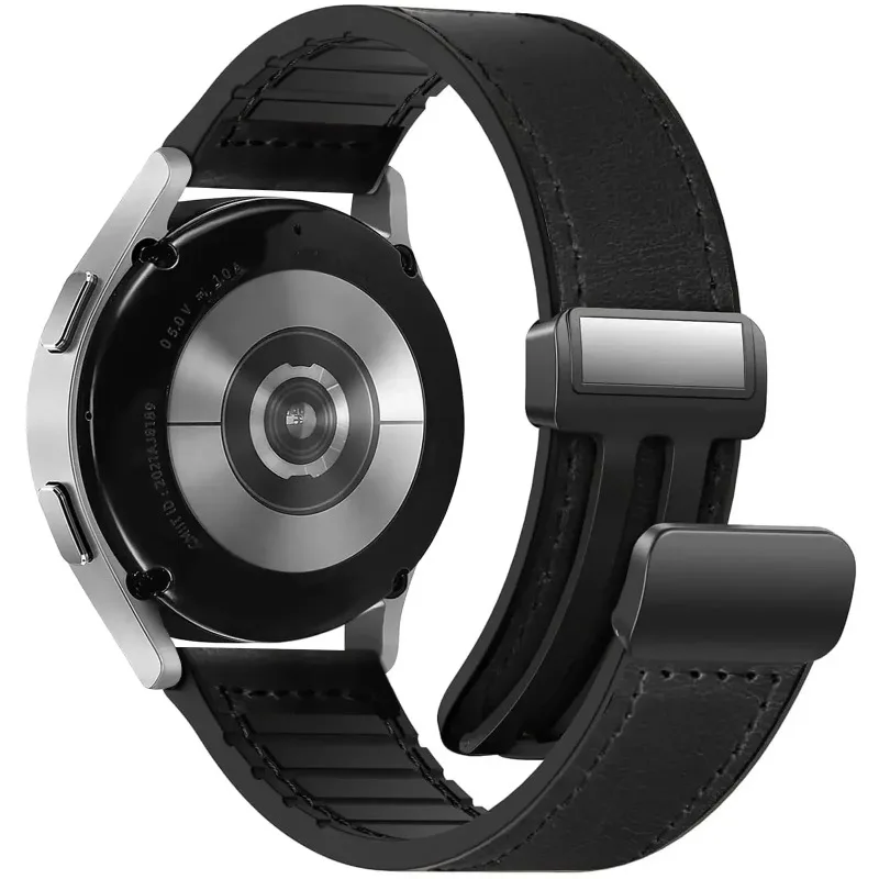 Luxury Leather and Silicone Magnetic Watch Strap Bracelet