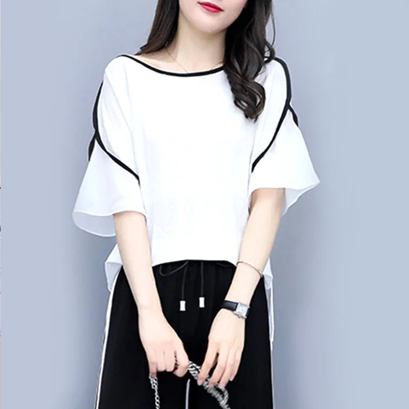 

2023 New Women's Clothing Temperament Simplicity Short Sleeve Solid Color Round Neck Elegant Fashion Summer Thin Casual T-Shirts