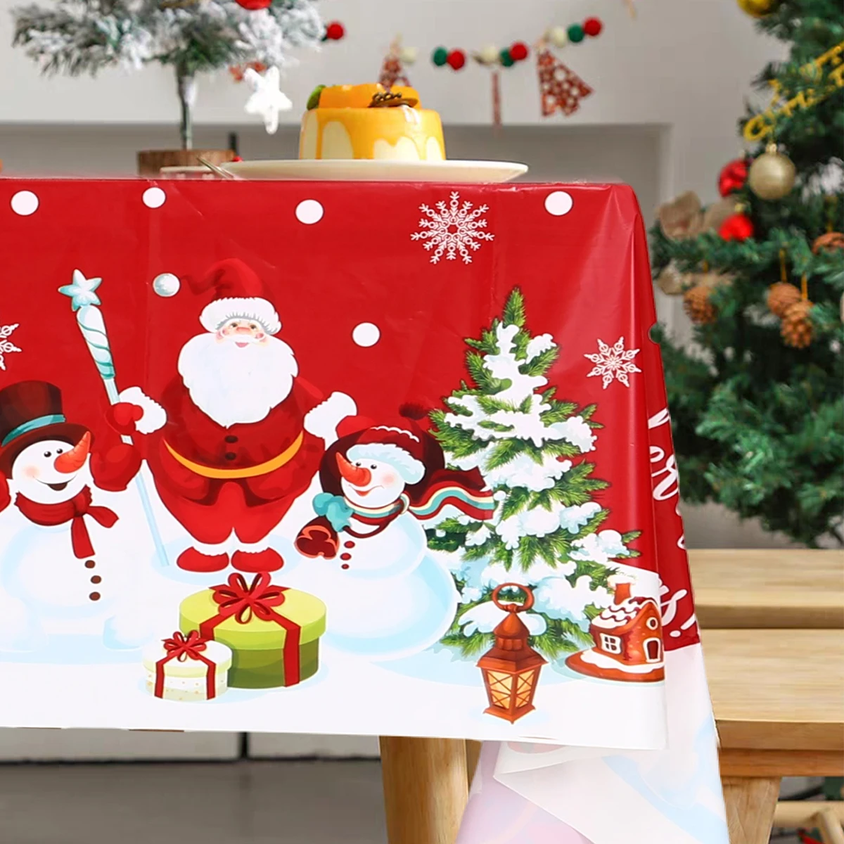 Christmas Decorations Disposable Christmas Tablecloth Merry Christmas Decors For Home Table Cover Xmas Ornament Navidad Natal New Year Gift