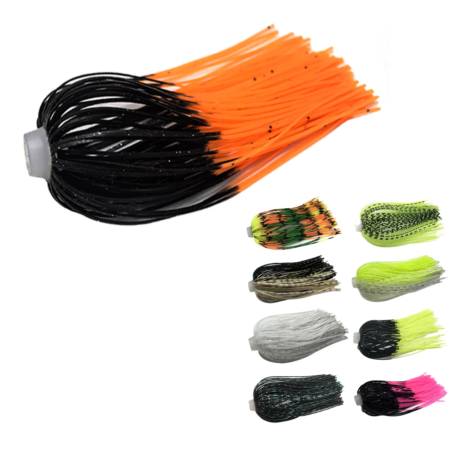 5 Jupes En Silicone 88 Brins Pour Jigs Et Spinnerbaits - Leurres Pêche Souples Colorés, 6,4 Cm, Renouvelez Vos Appâts Facilement