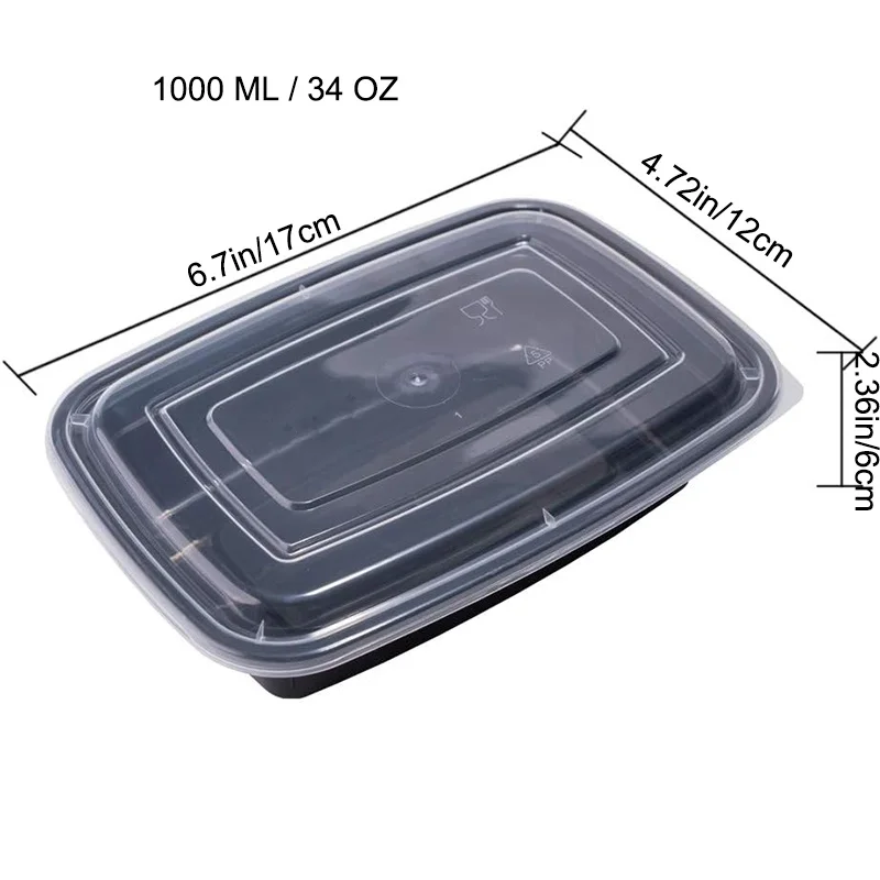 Description Picture 6 of item50pcs Disposable Packing Box Reusable Meal Prep Containers Microwavable Dishwasher Safe Portable Food Boxes Kitchen Accessories