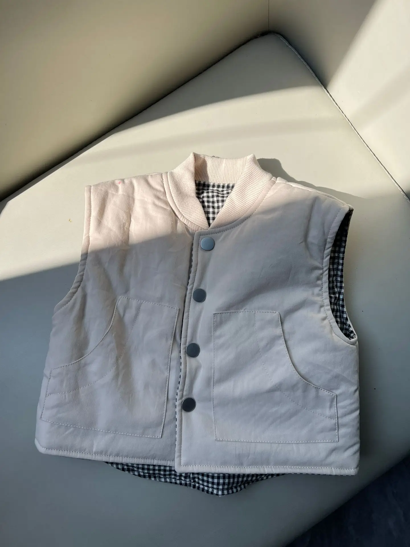 2025 Winter New Baby Sleeveless Warm Vest Infant Double Sided Plaid Jacket Children Casual Vest Coat Toddler Clothes