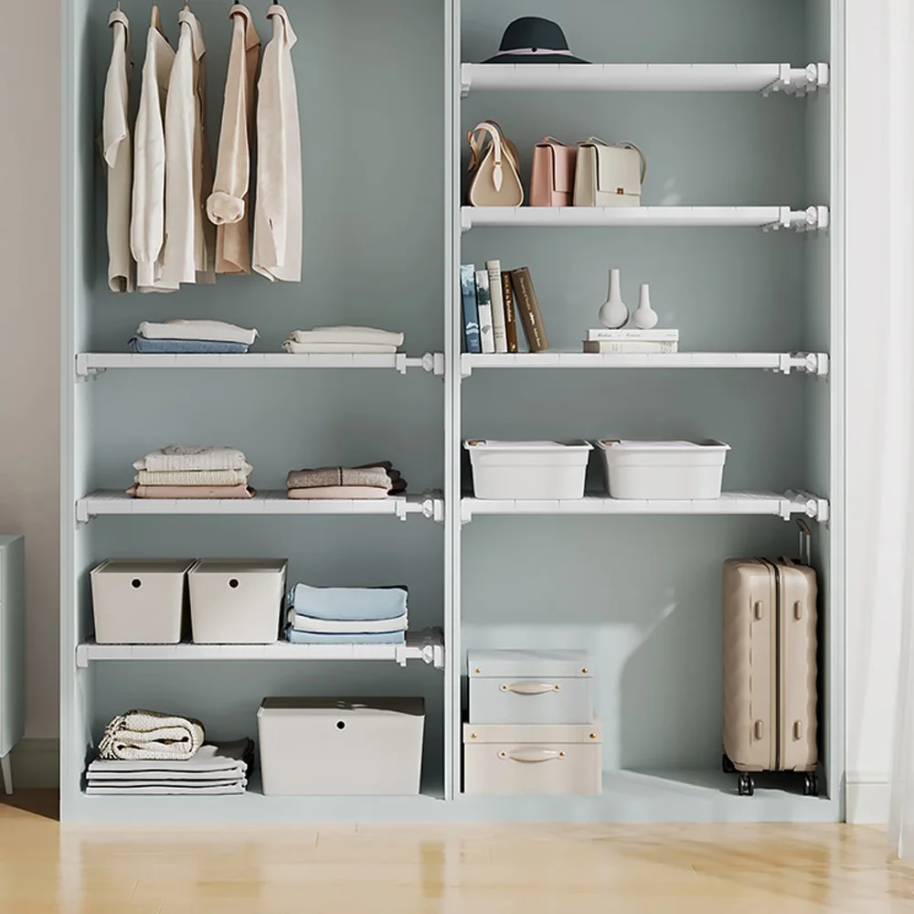 Adjustable Closet Organizer Storage Shelf Wall Mounted Kitchen Rack Space  Saving Wardrobe Decorative Shelves Cabinet Holders