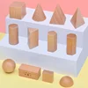 Montessori Mystery Bag Wood Sensory Toys Objects Geometric Shapes Natural Wood Color Solid Wood 3 Years Old 1