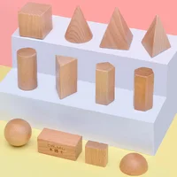 Montessori Mystery Bag Wood Sensory Toys Objects Geometric Shapes Natural Wood Color Solid Wood 3 Years Old 1