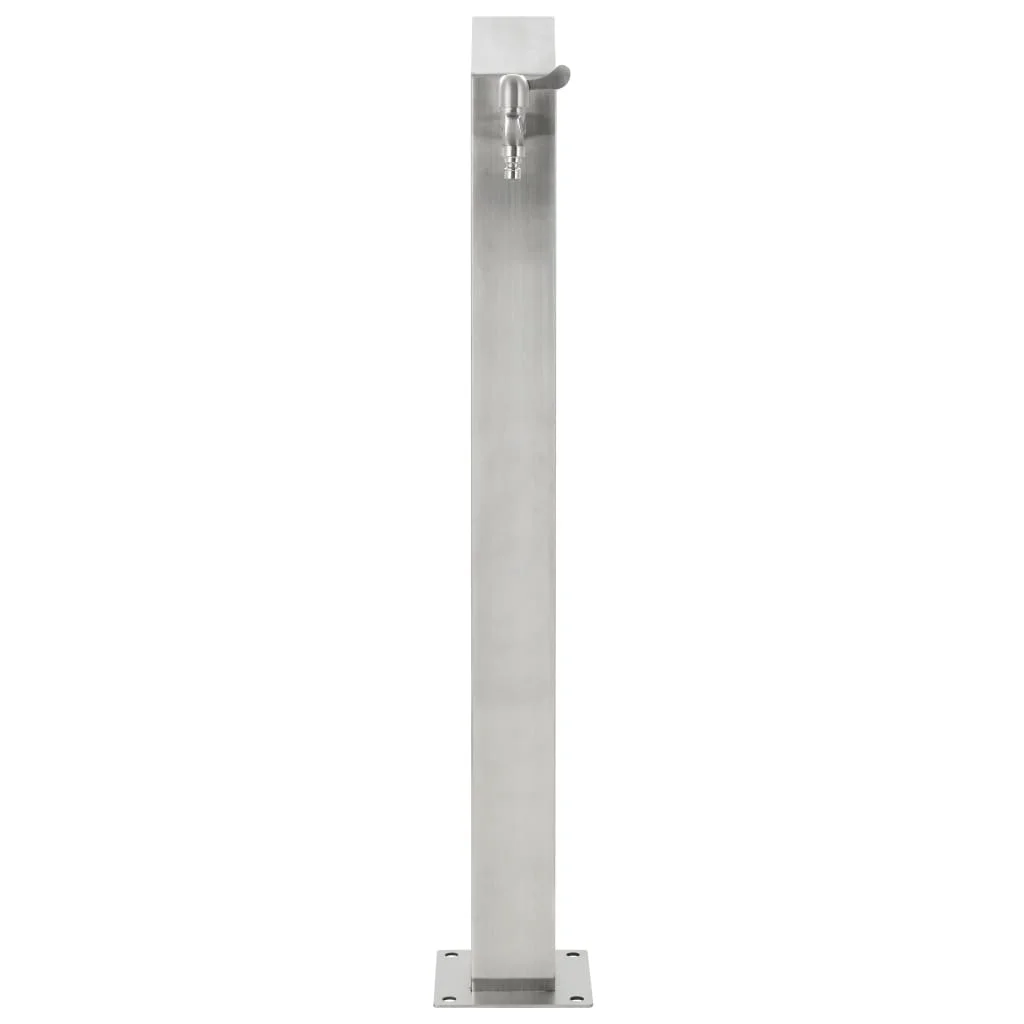 Gartenwassersäule quadratisch 95 cm Edelstahl 304 mit Wasserhahn und 1/2-Zoll-Adapter von Gardena für Bewässerung – Detail 5