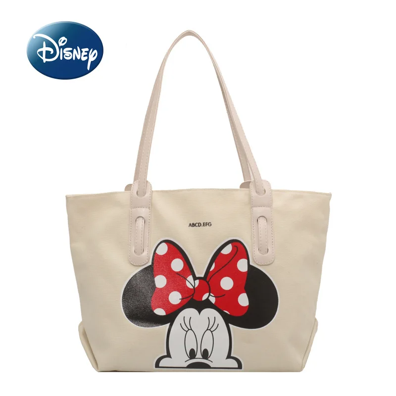 Disney Mickey New Canvas Handbag Luxury Brand Women's Shoulder Bag Large Capacity High Quality Fashion Travel Storage Bag