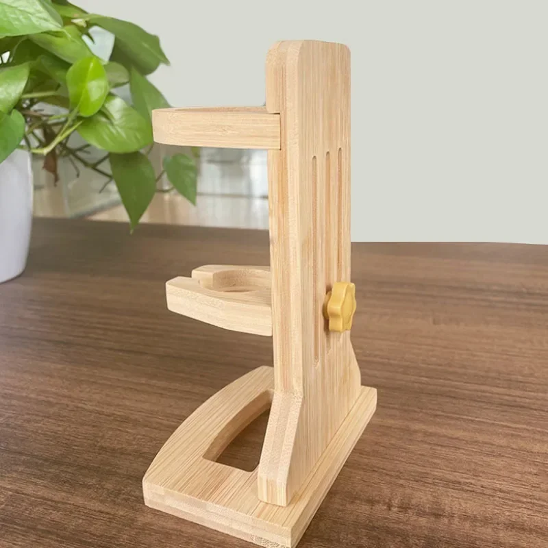 Adjustable Bamboo Small Pets Water Drinking Bottle Holder Feeding Bottles Stand Auto Dispenser Holder Guinea Pigs Chinchillas