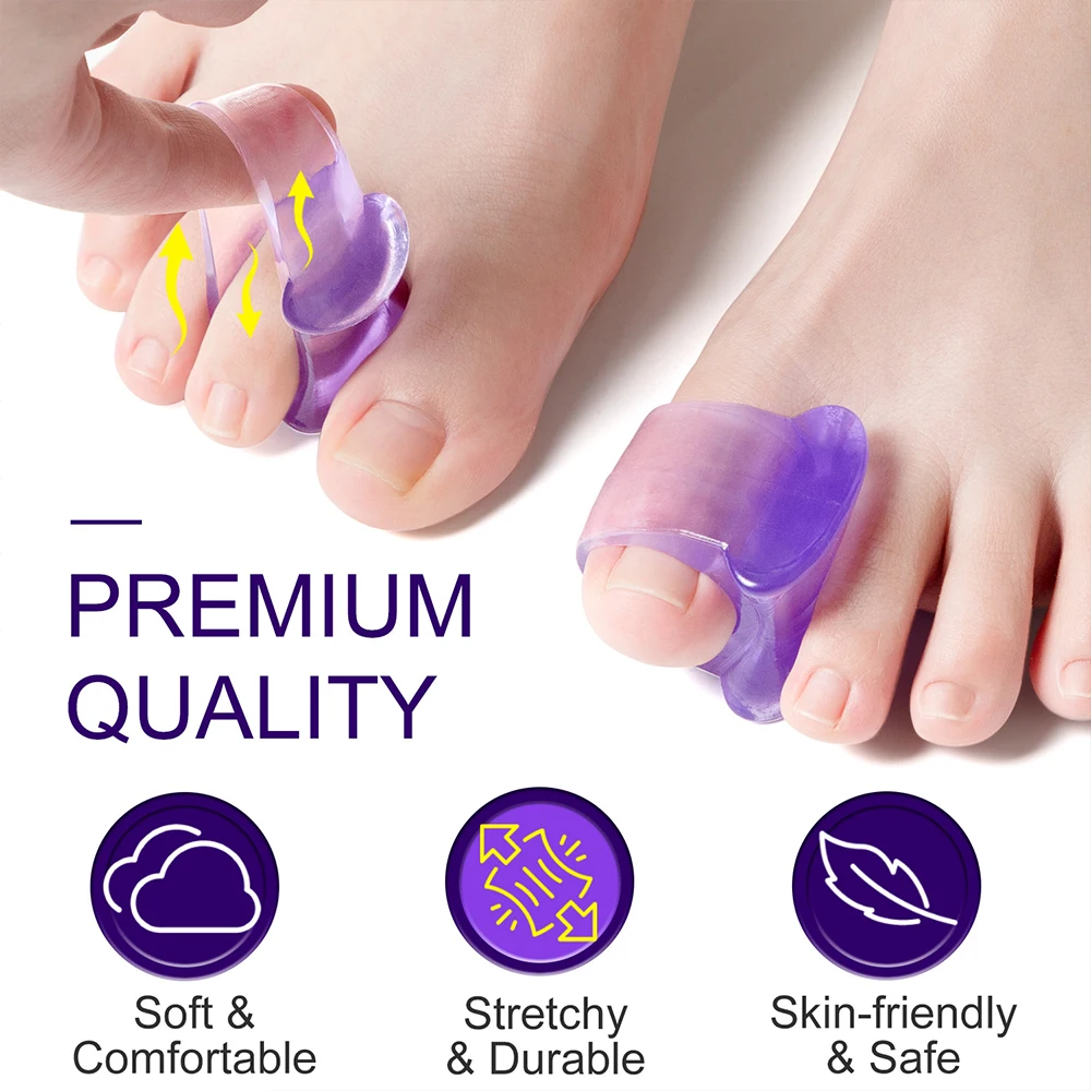 4PCS Silicone Thumb Corrector Bunion Toe Spreader Separator Hallux Valgus Protector Finger Straightener Adjuster Foot Care Tool