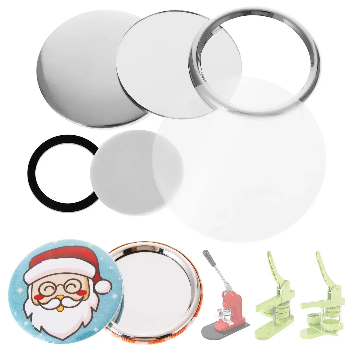 Blank Mirror Badge Button Maker Parts 58MM Badge Press Making Machine Supplies DIY Portable Pocket Mirror Button Parts 50/100Pcs button making supplies