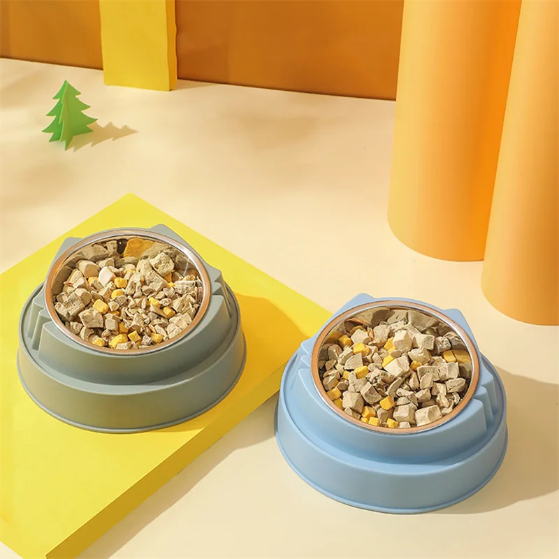 

Cat Feeder Slope Anti-Ant Food Bowl For Cat Pet Accessories Dog Bowl Quality Stainless Steel Container For Cats Pet Supplies