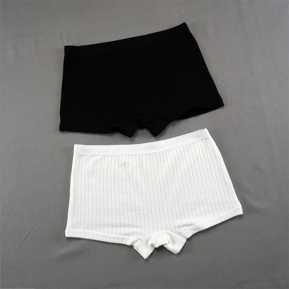 2 Pieces Women Casual Solid Silk High-Waist Breathable Underwear