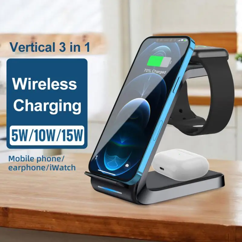 Charging Station 3-in-1 Led Universal Hot For 12/13/14 Phones Smart Charging Indicator Desktop 15w Multi-function Type-c