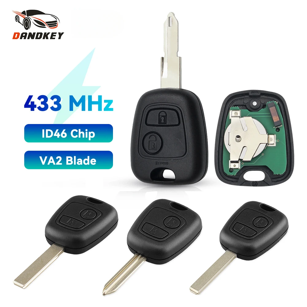 Автомобильный ключ Dandkey 433 МГц для Citroen C1 C2 C3 Saxo Picasso Xsara Picasso Peugeot 106 206 306 107 207 Partner Toyota Aygo