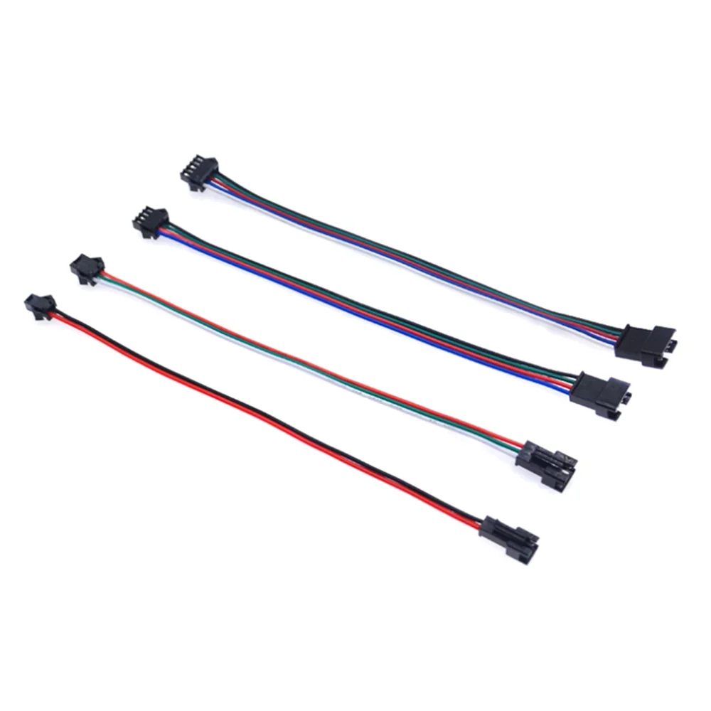 LED Lamp Driver 1M 2M 3M 2pin 3pin 4pin ARGB JST SM Plug Extension Male/female Eire Connector Cable For Led Light Driver CCTV