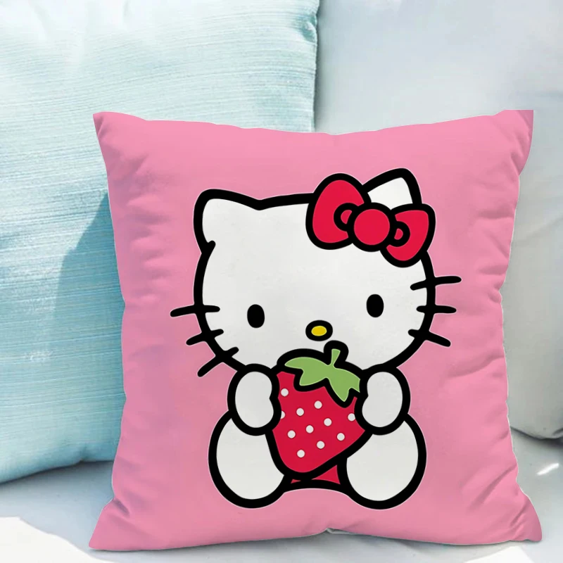 

Decorative Cushions 45x45 Cat Cover Pillowcase Sofa Decoration Living Room Couch Pillows for Bedroom Short Plush 40x40 Cushion