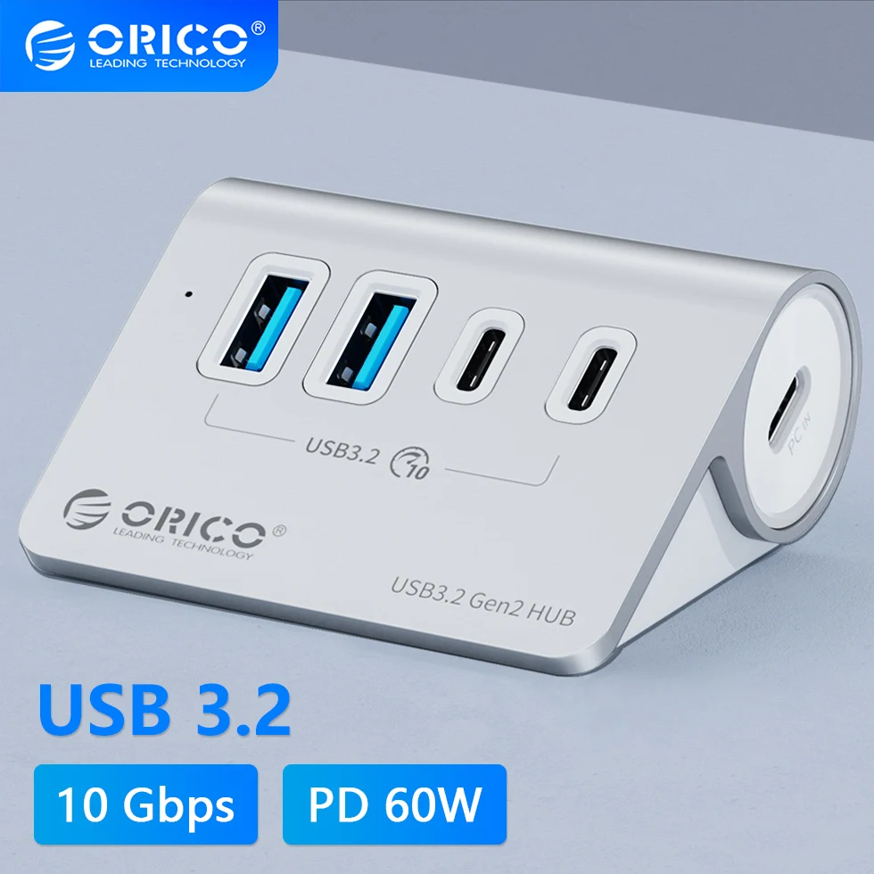 ORICO Multi USB 3.2 Port Splitter USB A Type C Hub Multiple 4 Slot Dock Station Switch Extender with Card Reader Charger Adapter