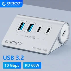 ORICO Multi USB 3.2 Port Splitter USB A Type C Hub Multiple 4 Slot Dock Station Switch Extender with Card Reader Charger Adapter