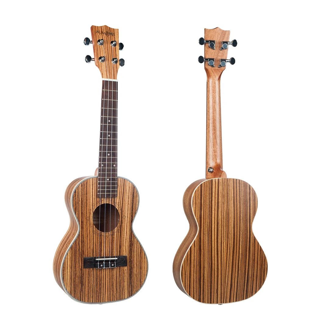 

23 Inches Ukulele Concert Guitar Acoustic Ukelele Zebrawood 4 Strings 23" Musical Stringed Instrument