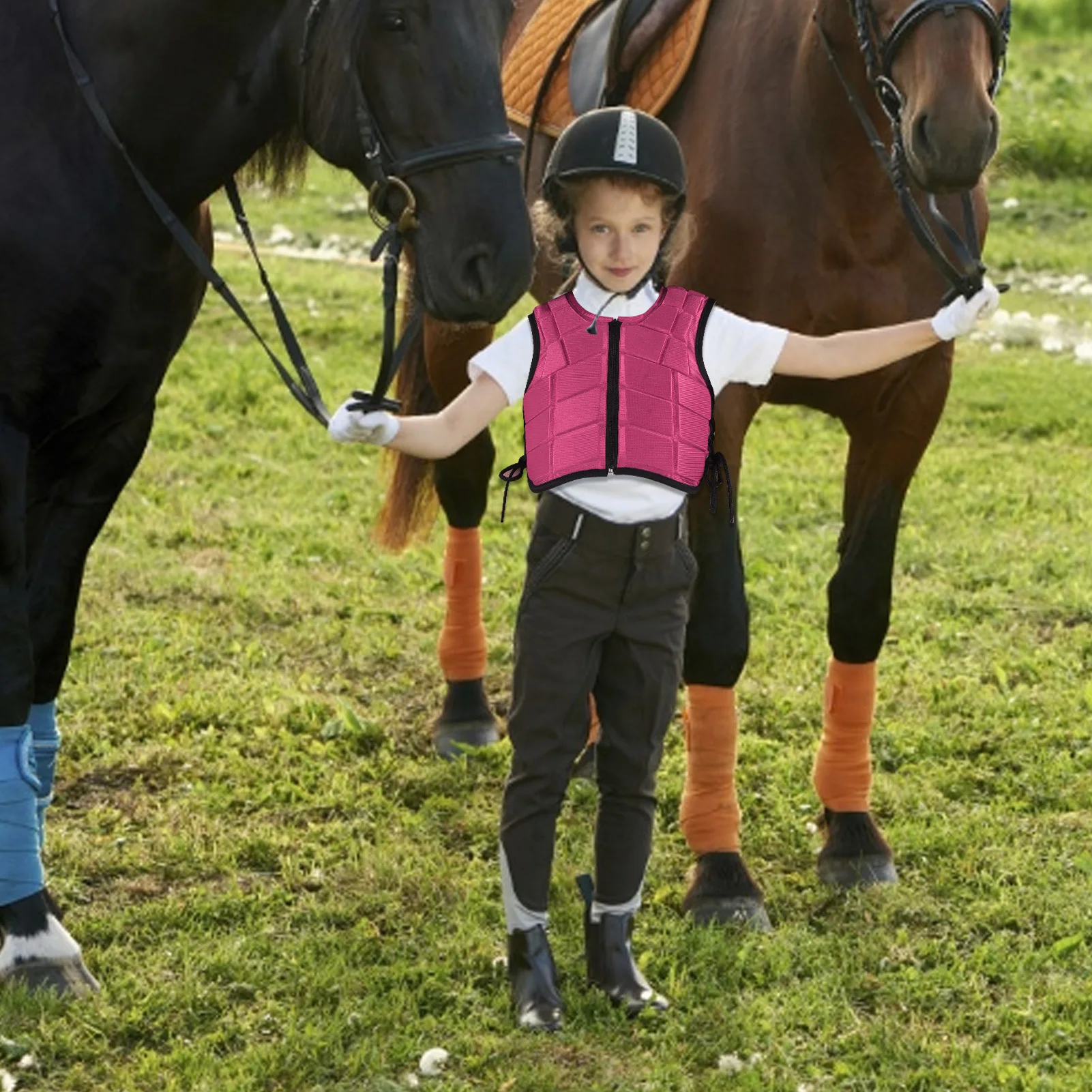Equestrian Body Protector Vest Kids Equestrian Vest Foam Padded Safety Horse Riding Protective Gear Body Protector Pink Horse Riding Vest