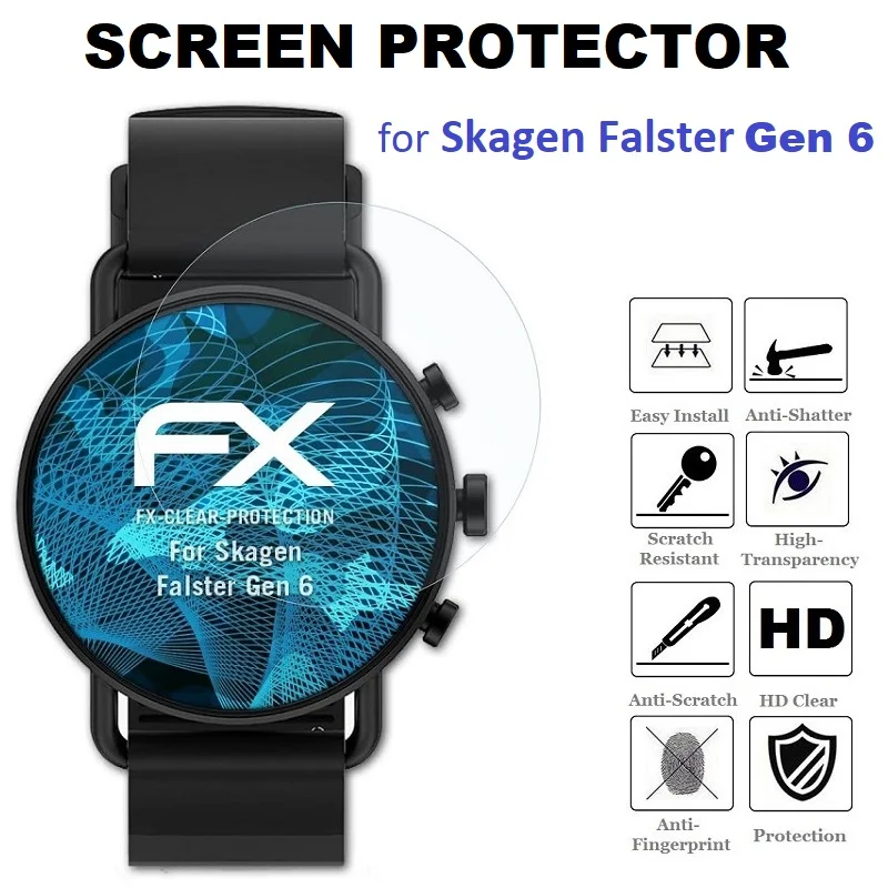 

5PCS Smart Watch Screen Protector for Skagen Falster Gen 6 Smartwatch Tempered Glass Anti-Scratch Protective Film