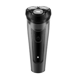 Men's Rechargeable Waterproof Electric Shaver - Powerful USB Beard Grooming Razor (Black)