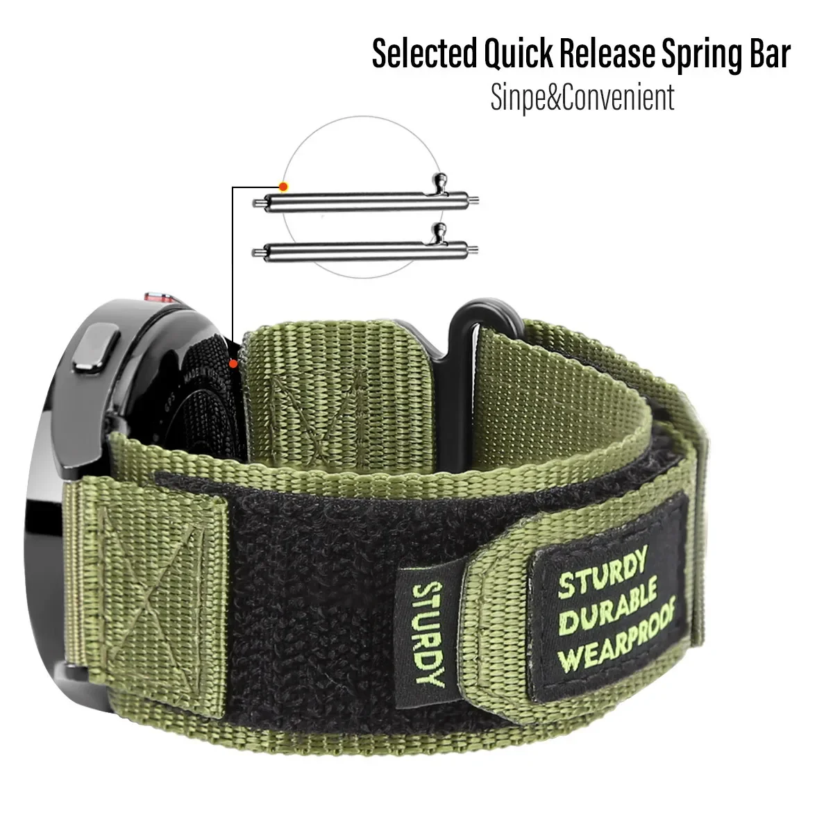 Versatile Nylon Strap with Sport Loop Bracelet Design - Available in 20mm and 22mm Sizes