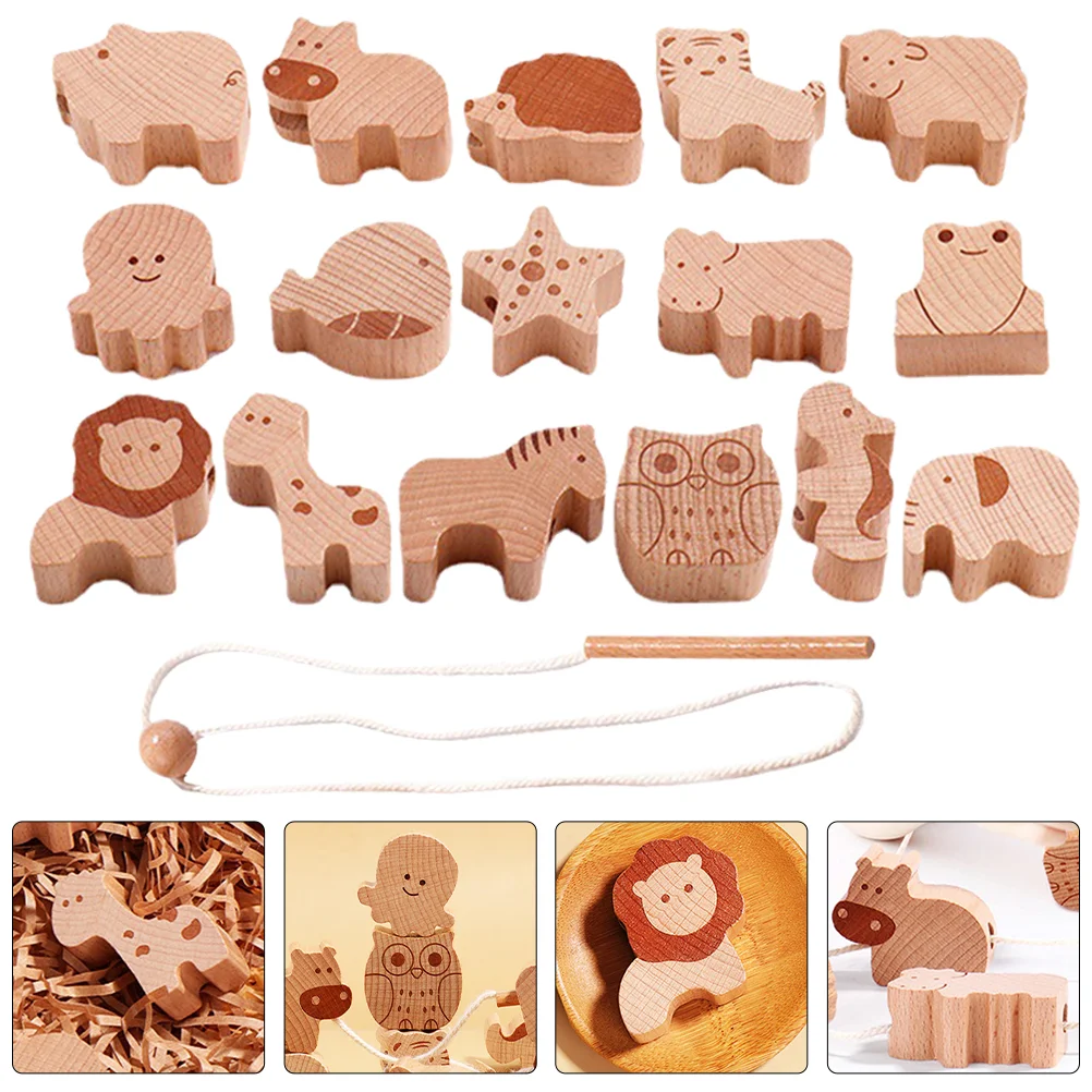 

Early Educational Toy Lacing Bead Threading Teach Toys Toddlers Wooden Box Beads Kids Child Sports