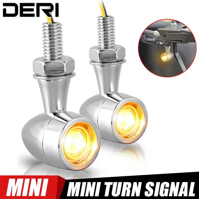 Bullet Moto Mini Indicatore Di Direzione Led Ambra Side Marker Lamp E24 Per Honda Chopper Hyosung Scooter Yamaha Suzuki 12V Ride