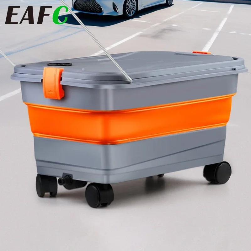 EAFC 22L Car Wash Water Tank Car Wash Accessories Car Wash Water Gun Car Bucket Household Mobile Folding Bucket Outdoor Storage
