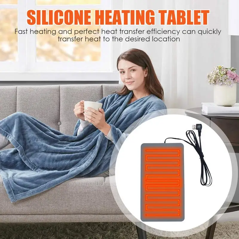 Silicone Heating Pad Thermal Pad Electric Heated Mats Fast Heating Waterproof 3 Adjustable Temperatures Silicone Heat Mat USB