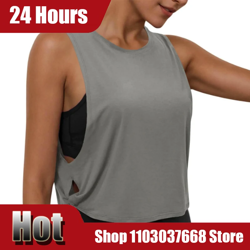 Top de yoga sin mangas para mujer