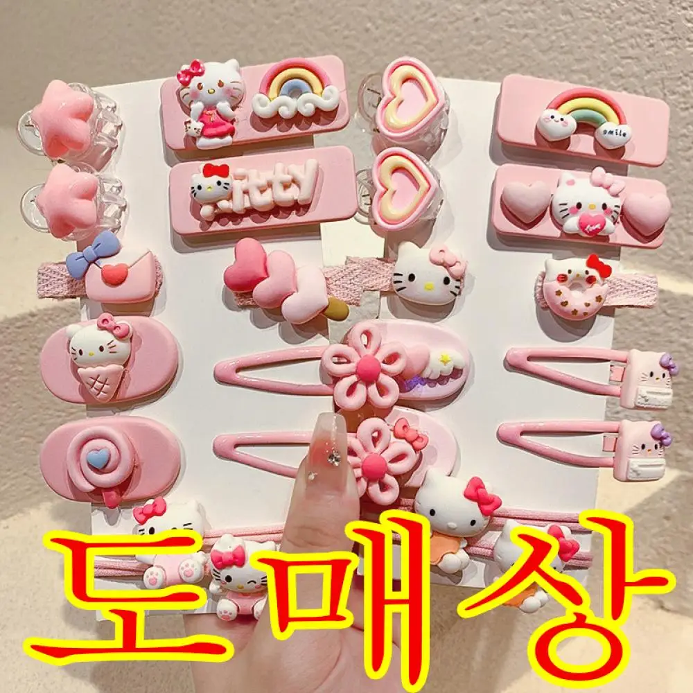 

2024 Hairpin Set Kawaii Sanrio Hello Kitty Kt Cinnamoroll Anime Figure Bb Hair Clip Accessories Bangs Girl Kids Child Women Cute