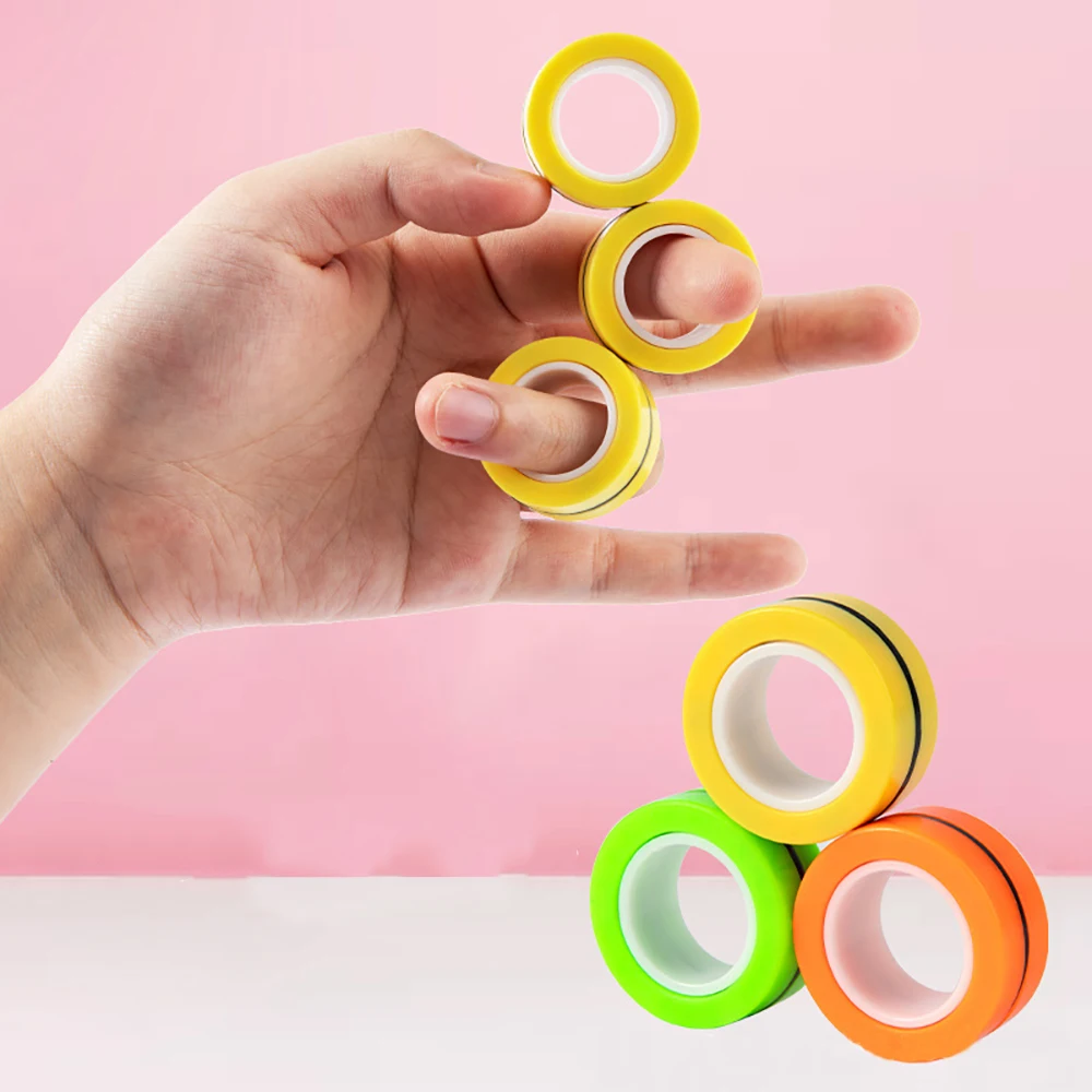 3pcs Magnetic Rings Unzip AntiStress Ring Spinner Magnetic Spinner Magic Ring Tool Bracelet For Children and Adult