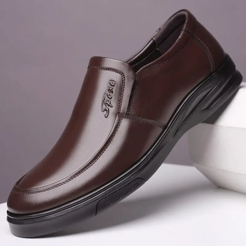 

Casual Leather Shoes for Men 2023 New Boys Korean Business Suit Boys Men's One Pedal