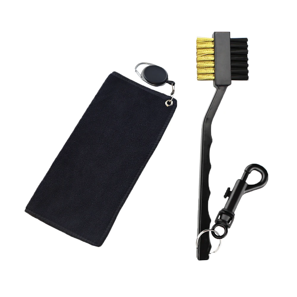 Portable Microfiber Golf Cleaning Towel with Carabiner Hook - 3 Colors Available